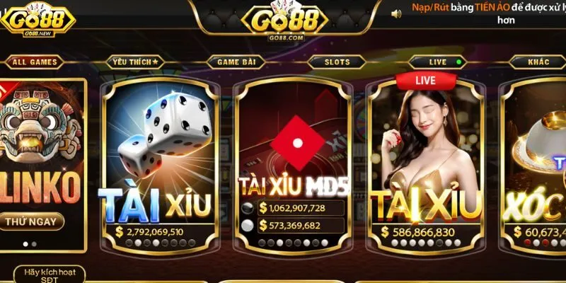 Go88 – Top 1 game bài đổi thưởng uy tín 8/2025, tặng quà Vip 12 Kho game giải trí Go88 - Đa dang, phong phú
